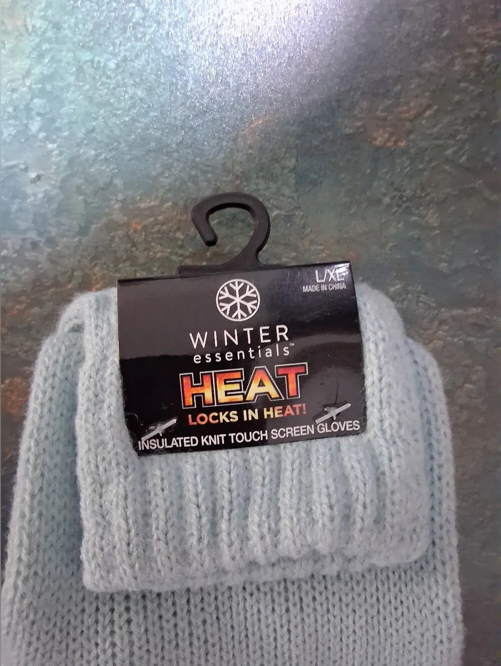 Essentials Turquoise Knit Beanie and Gloves Set